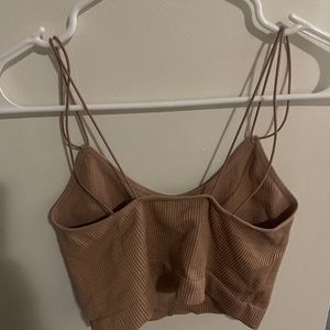 forever 21 tan/brown seamless tank top cropped